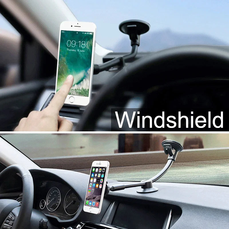 Magnetic Car Phone Mount — Long Arm Windshield Holder