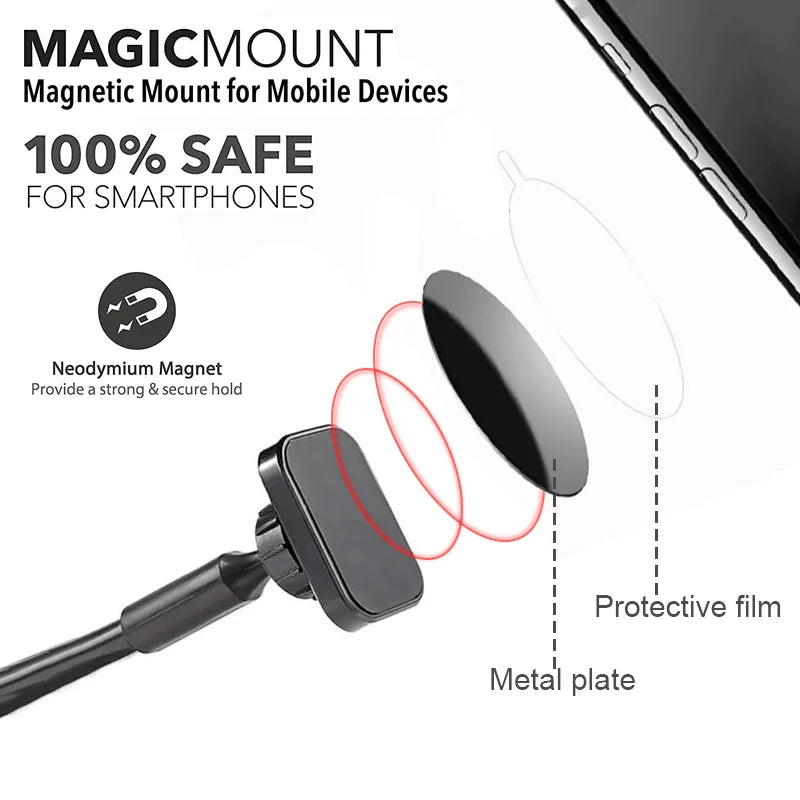 Magnetic Car Phone Mount — Long Arm Windshield Holder