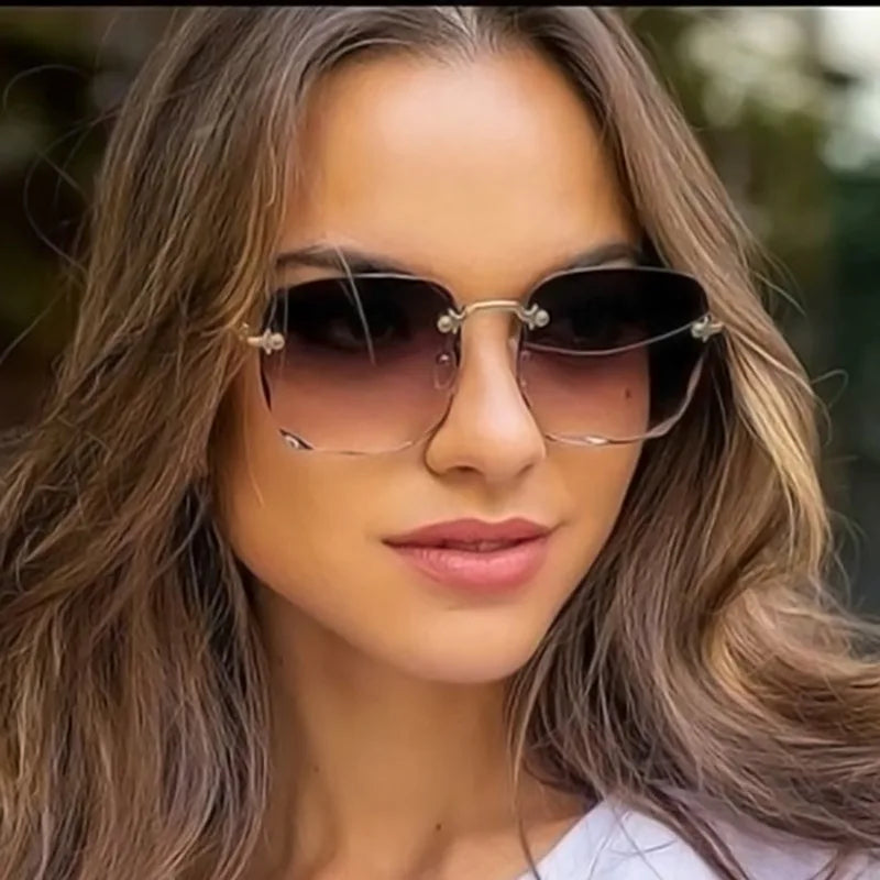 Square Rimless Sunglasses Set — 3 Pairs, UV400