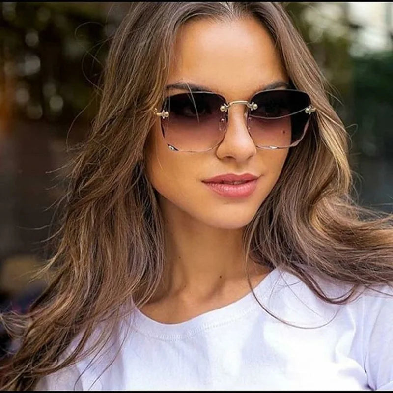 Square Rimless Sunglasses Set — 3 Pairs, UV400