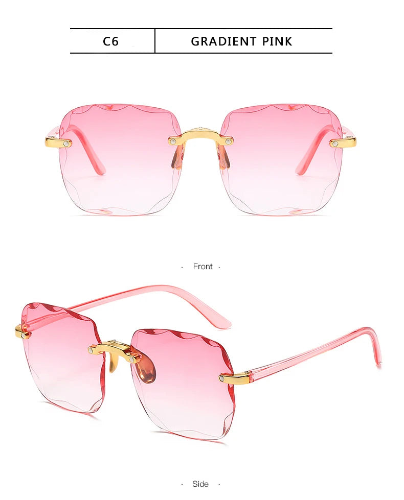 Square Rimless Sunglasses Set — 3 Pairs, UV400