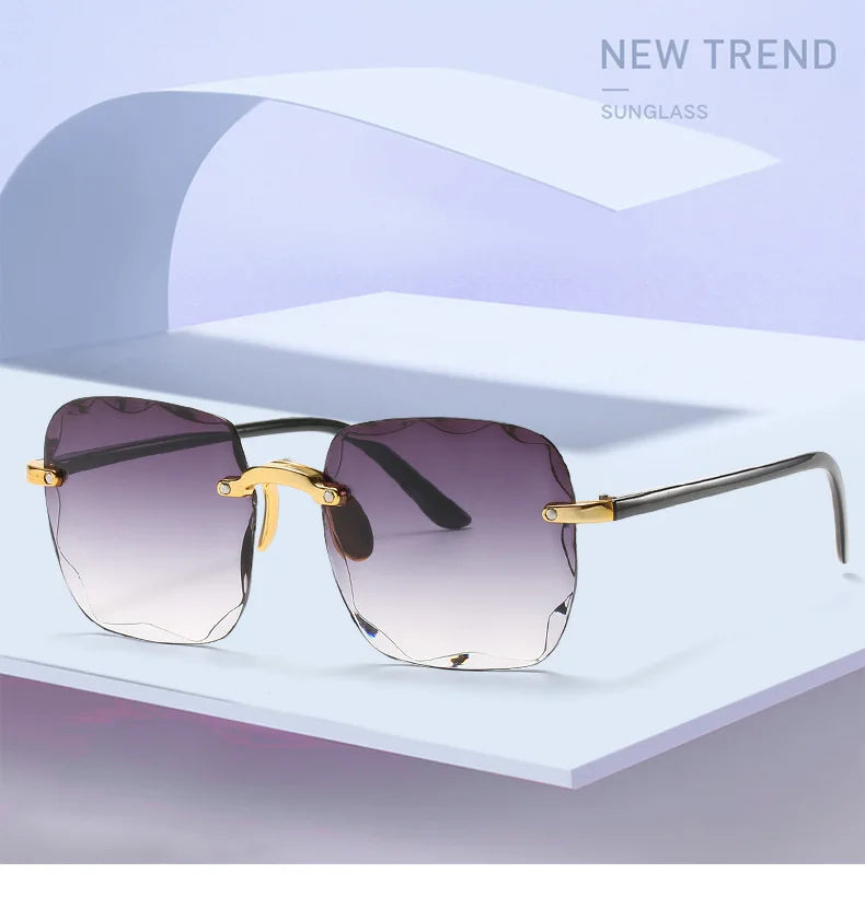 Square Rimless Sunglasses Set — 3 Pairs, UV400