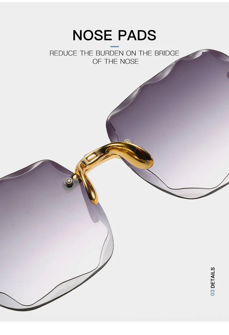 Square Rimless Sunglasses Set — 3 Pairs, UV400