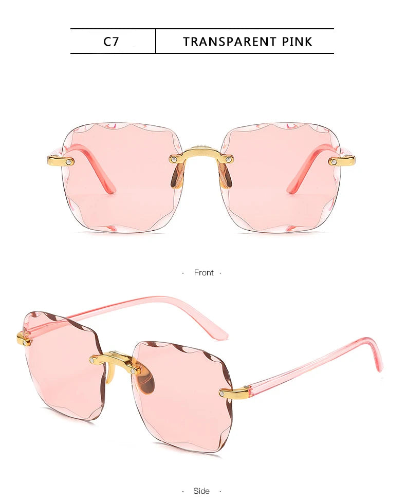 Square Rimless Sunglasses Set — 3 Pairs, UV400