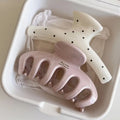 Oversized Acrylic Claw Clip — Polka Dot Detail, Strong Hold