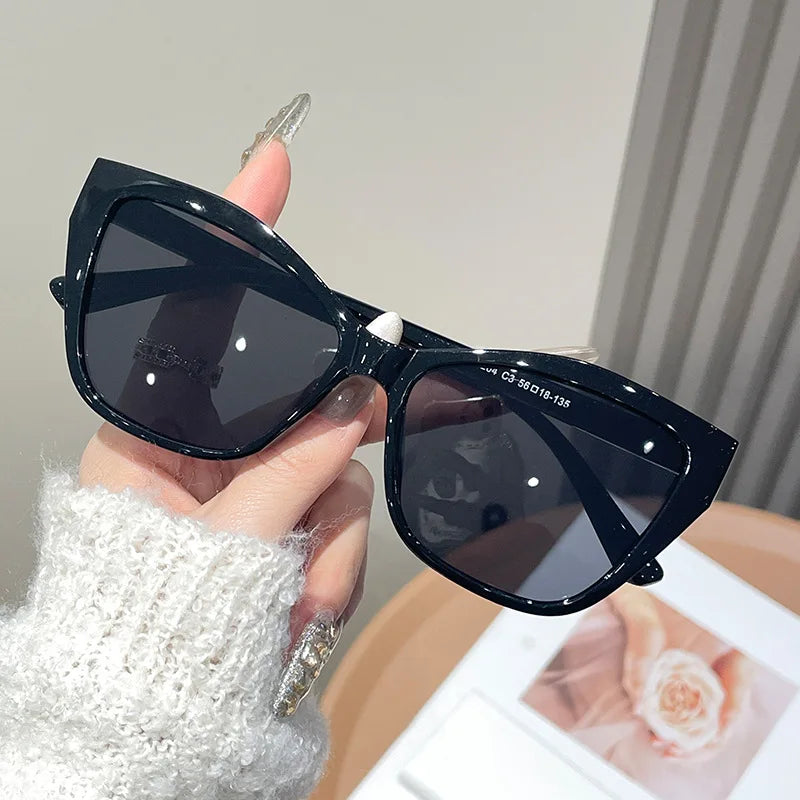Cat Eye Color Block Sunglasses — Two-Tone Acetate Frame