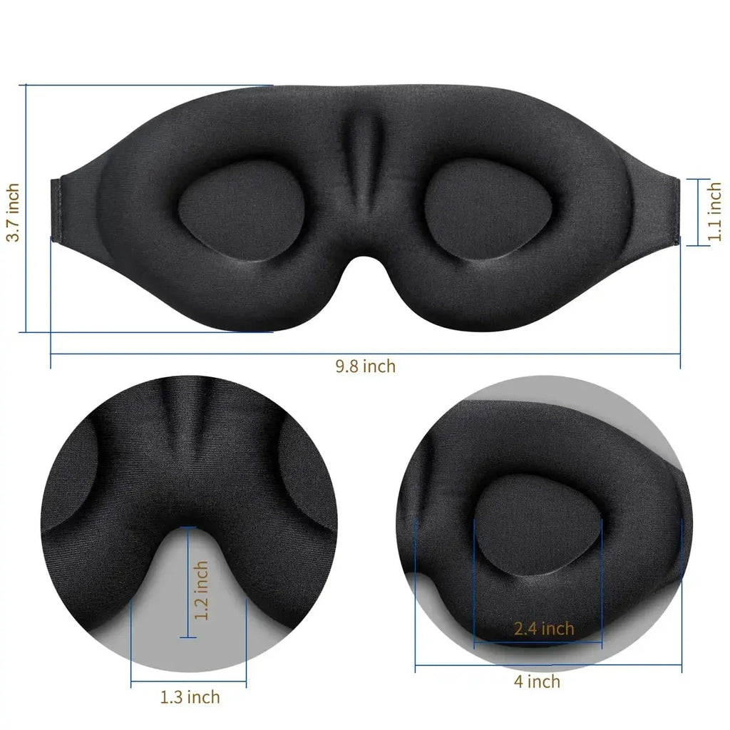 3D Contoured Eye Mask — Blackout Sleep Mask, No Eye Pressure