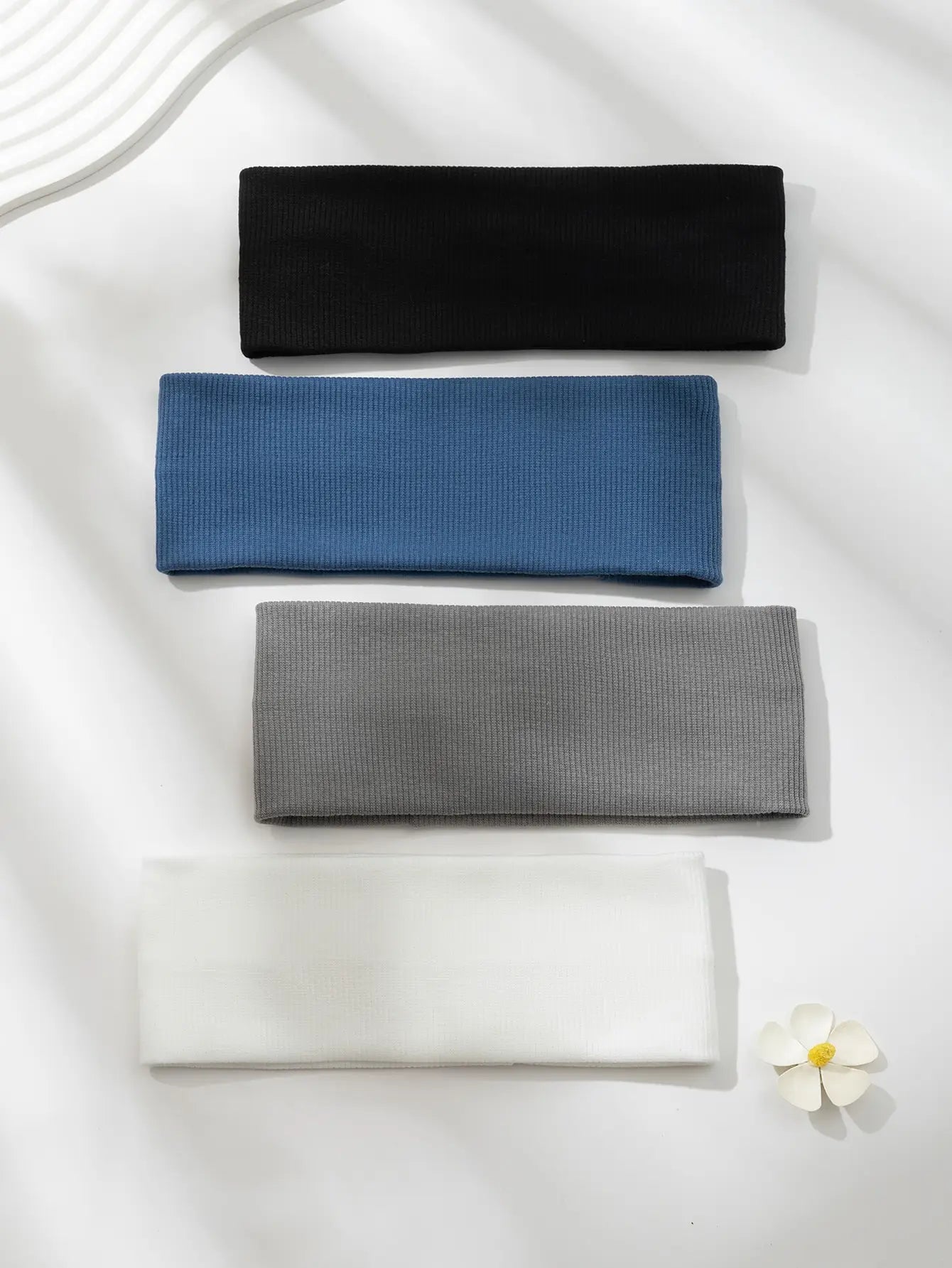 Solid Elastic Headband Set — 4pcs, Everyday & Workout