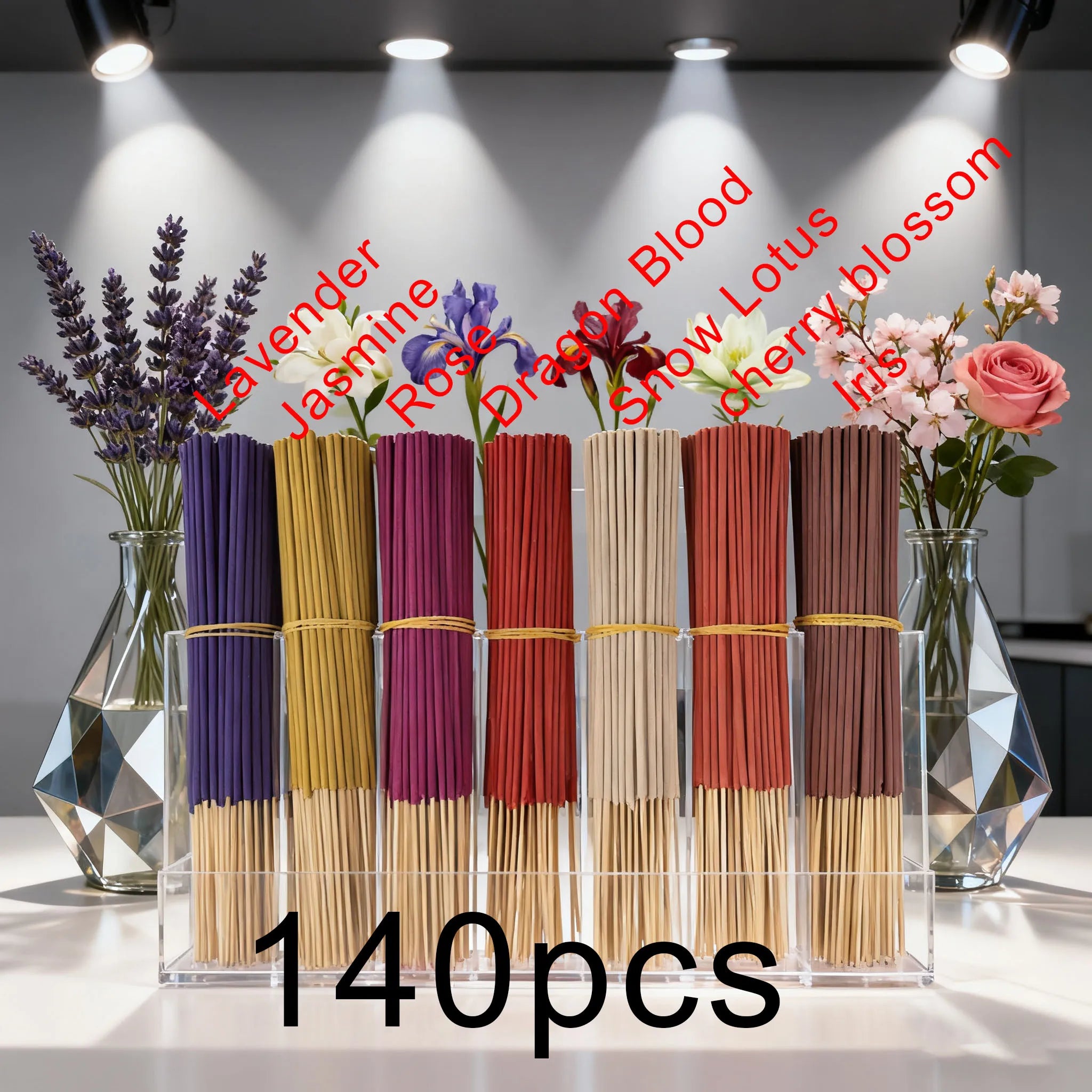 Aromatherapy Incense Sticks — 7 Scents, 140 Sticks