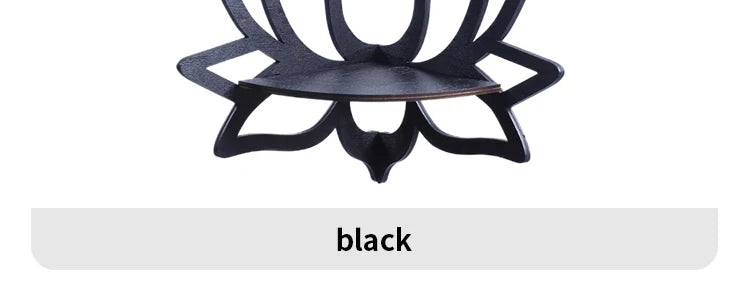Lotus Wood Corner Shelf — Hollow Carved Display for Candles & Oils