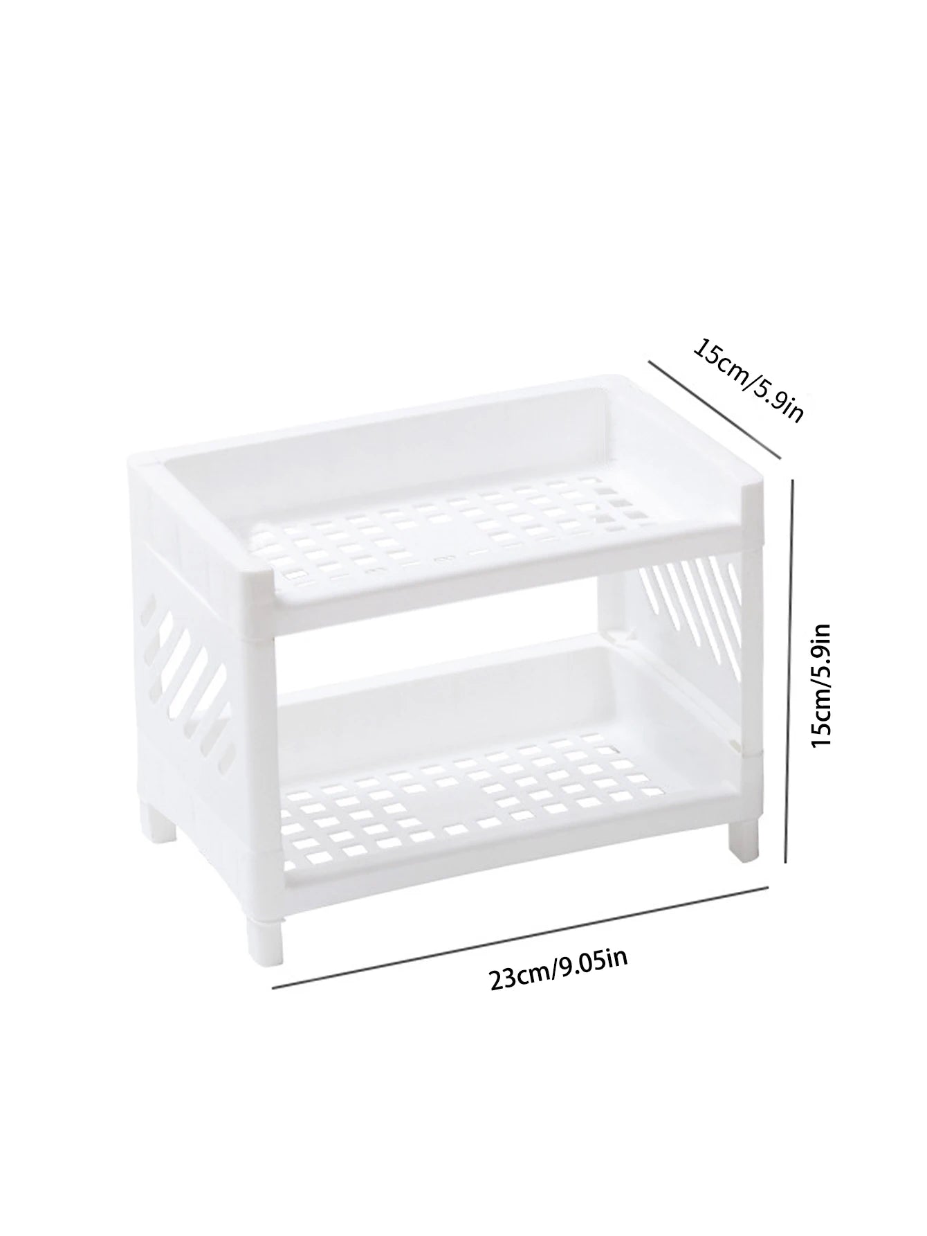 Two-Tier Desktop Storage Rack — Minimalist White Organizer