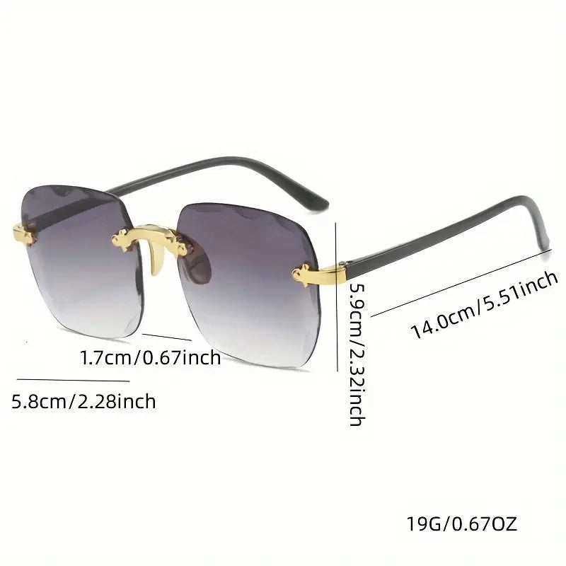 Square Rimless Sunglasses Set — 3 Pairs, UV400