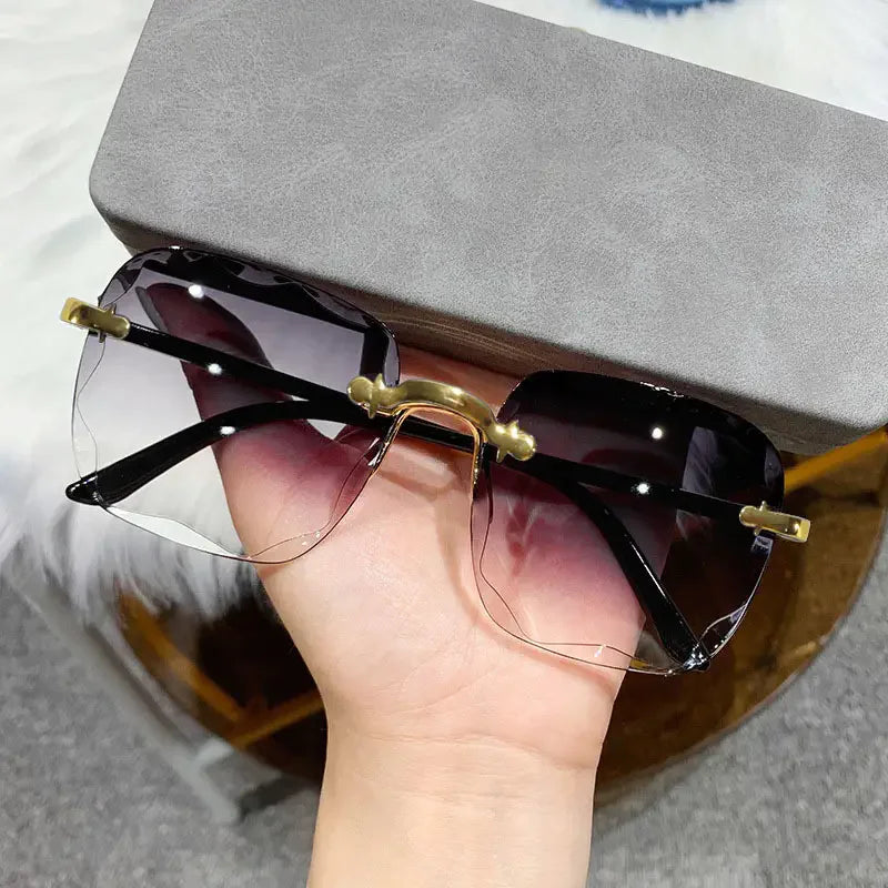 Square Rimless Sunglasses Set — 3 Pairs, UV400