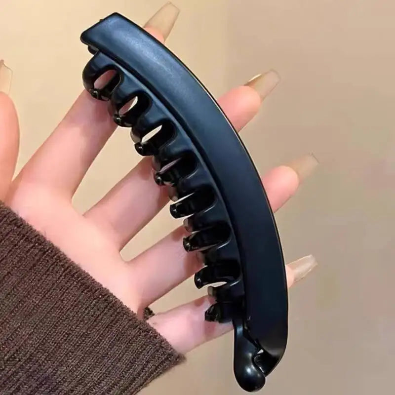 Tortoiseshell Banana Hair Clip — Fish-Shaped Twist Barrette