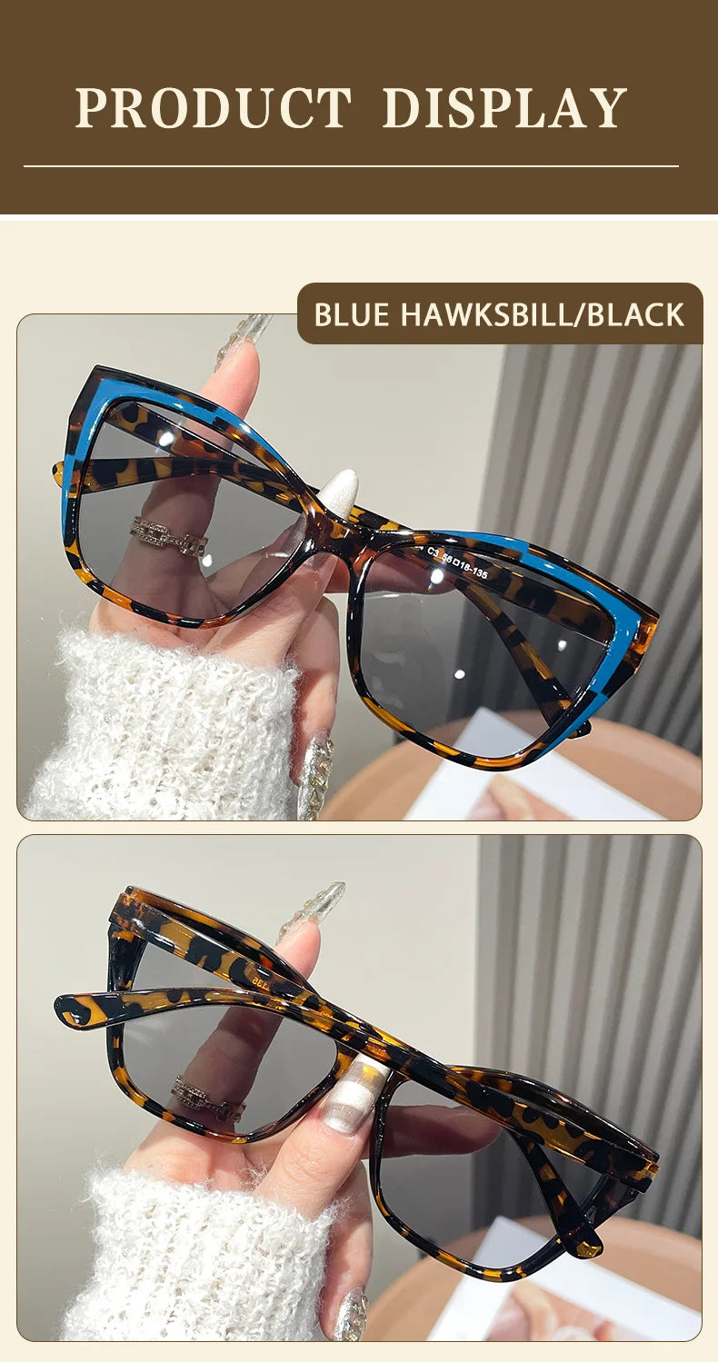 Cat Eye Color Block Sunglasses — Two-Tone Acetate Frame
