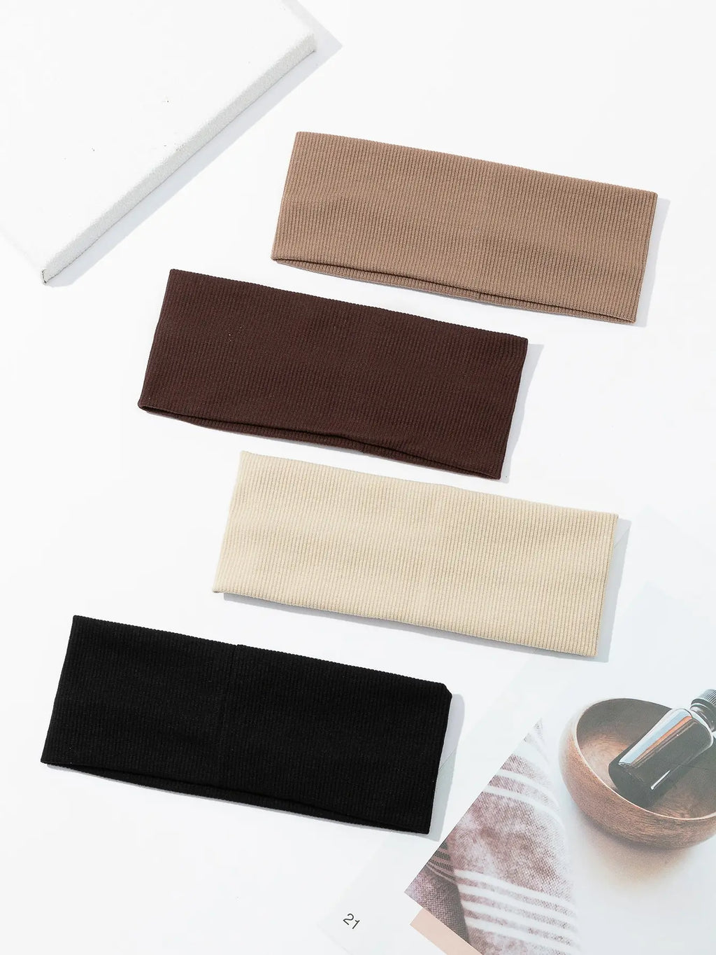Solid Elastic Headband Set — 4pcs, Everyday & Workout