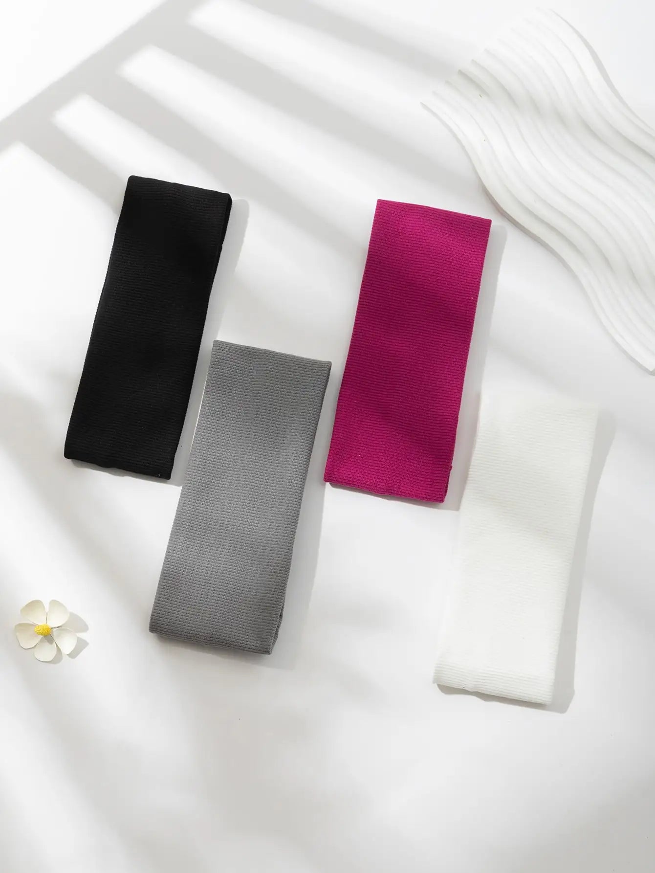 Solid Elastic Headband Set — 4pcs, Everyday & Workout