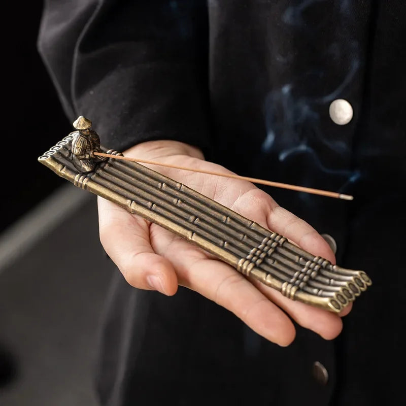 Japanese Incense Holder — Fisherman Boat, Alloy Stick Burner