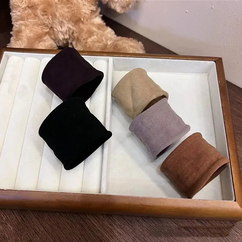 Thick Satin Scrunchie Set — 4pcs, Solid Neutral Colors