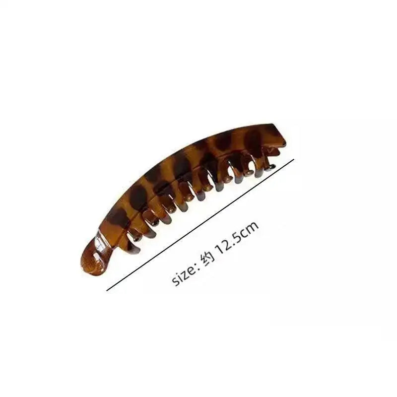 Tortoiseshell Banana Hair Clip — Fish-Shaped Twist Barrette