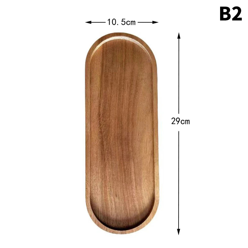 Minimalist Wood Tray — Solid Wood, Desk & Vanity Organizer
