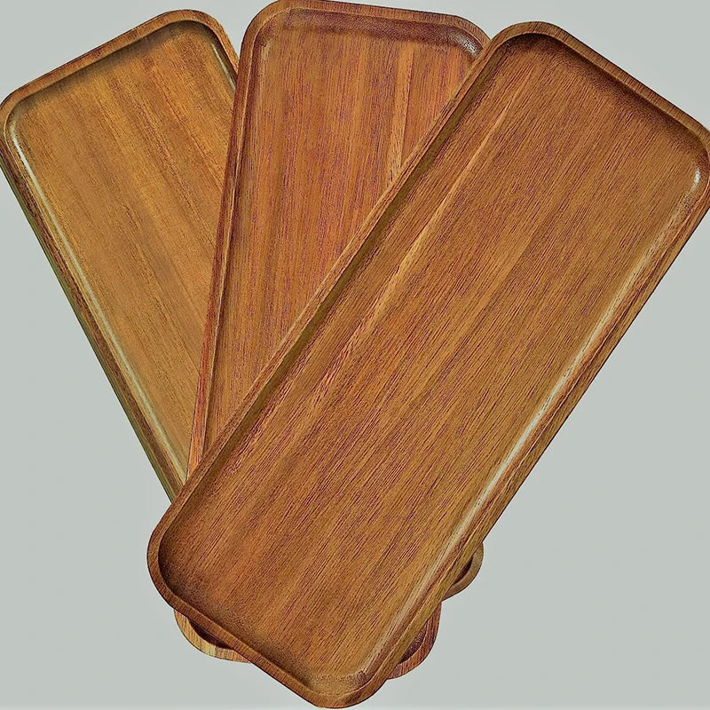 Minimalist Wood Tray — Solid Wood, Desk & Vanity Organizer