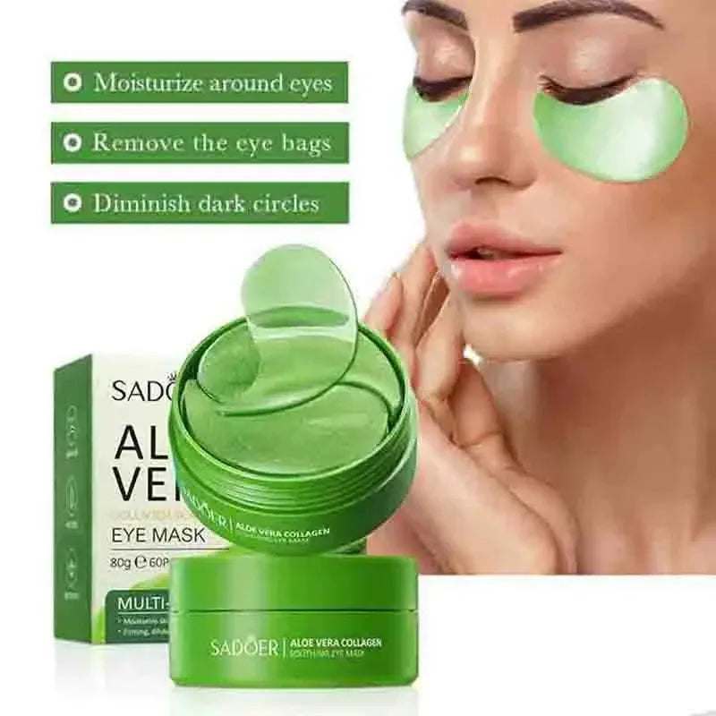 Aloe Vera Collagen Eye Patches — 60pcs Hydrogel, Dark Circles & Puffiness