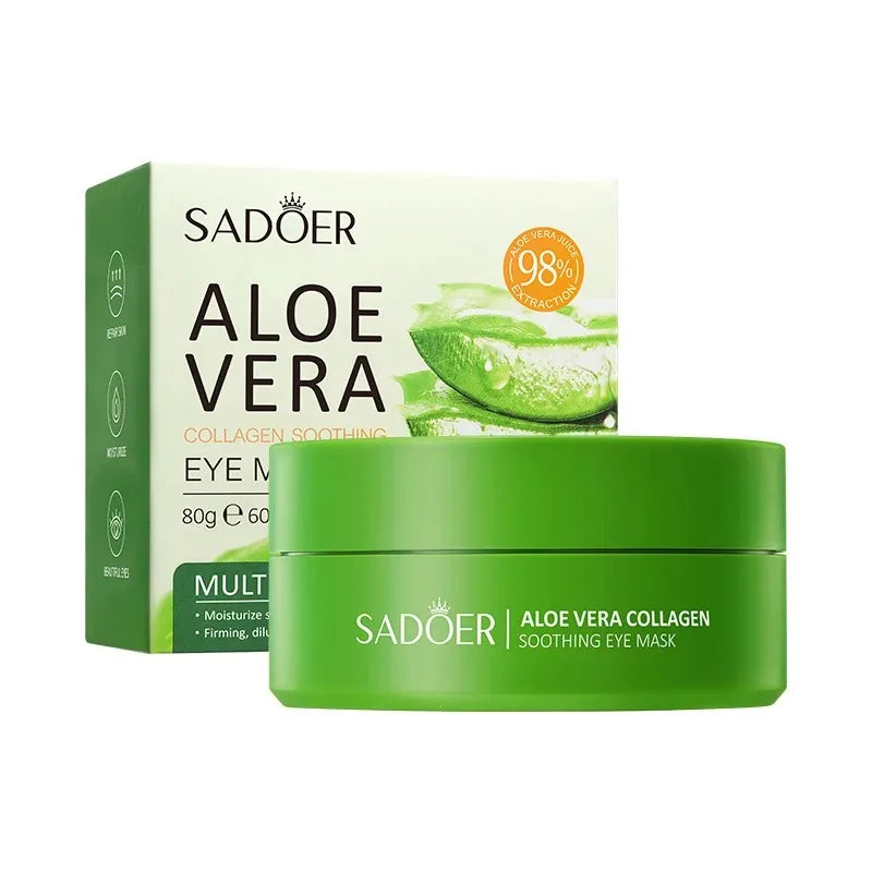 Aloe Vera Collagen Eye Patches — 60pcs Hydrogel, Dark Circles & Puffiness
