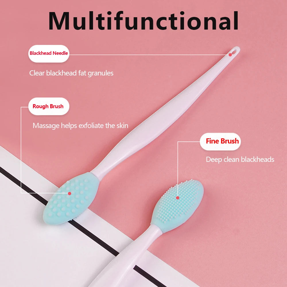 Silicone Face Cleansing Brush — Soft Bristle, Replacement Head Included