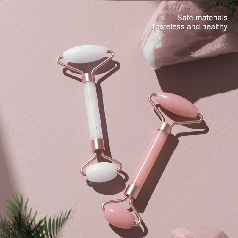 Facial Roller & Gua Sha Set — Resin Stone, 5 Colors