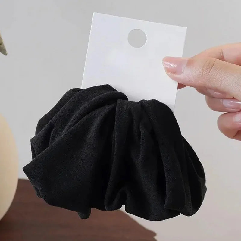 Thick Satin Scrunchie Set — 4pcs, Solid Neutral Colors