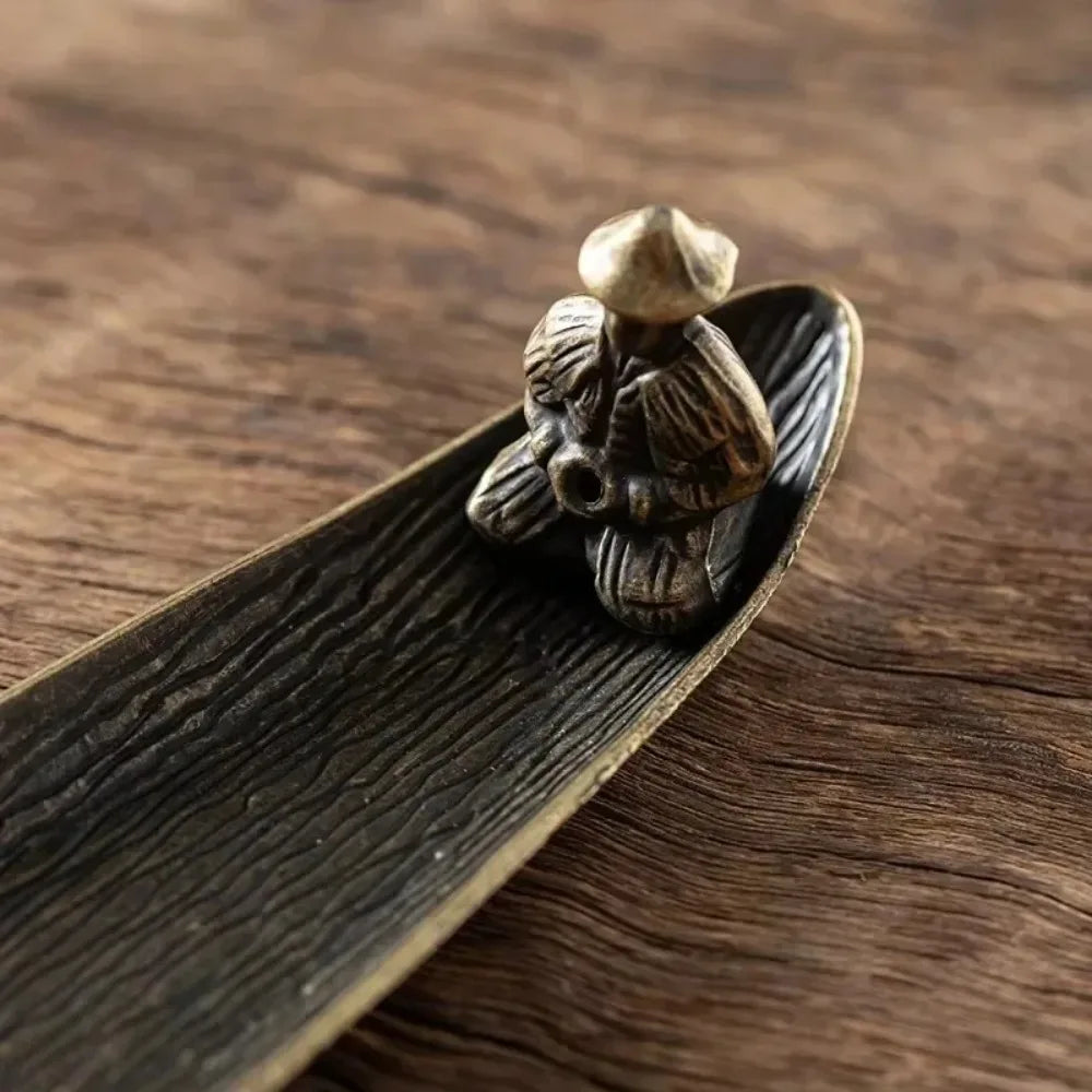 Japanese Incense Holder — Fisherman Boat, Alloy Stick Burner