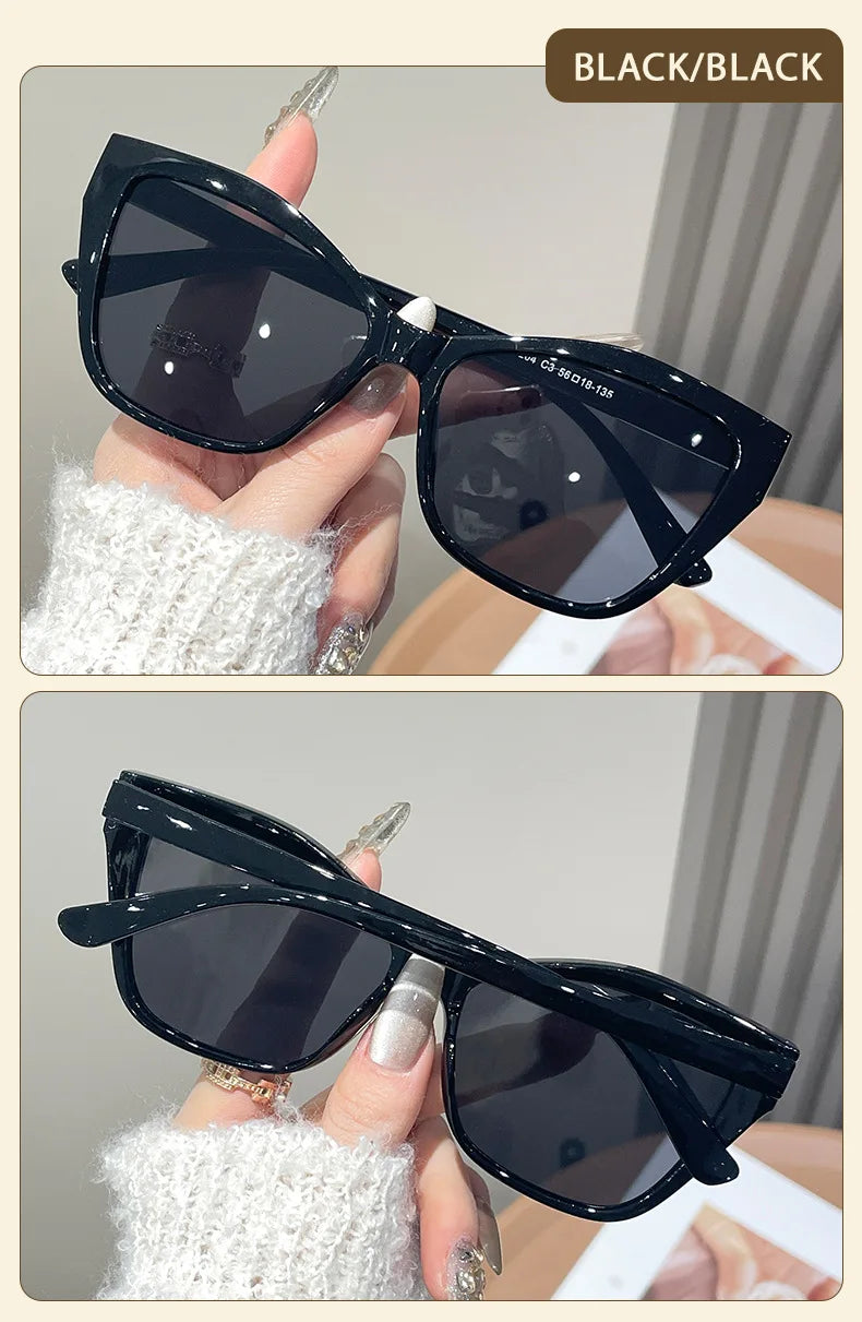 Cat Eye Color Block Sunglasses — Two-Tone Acetate Frame
