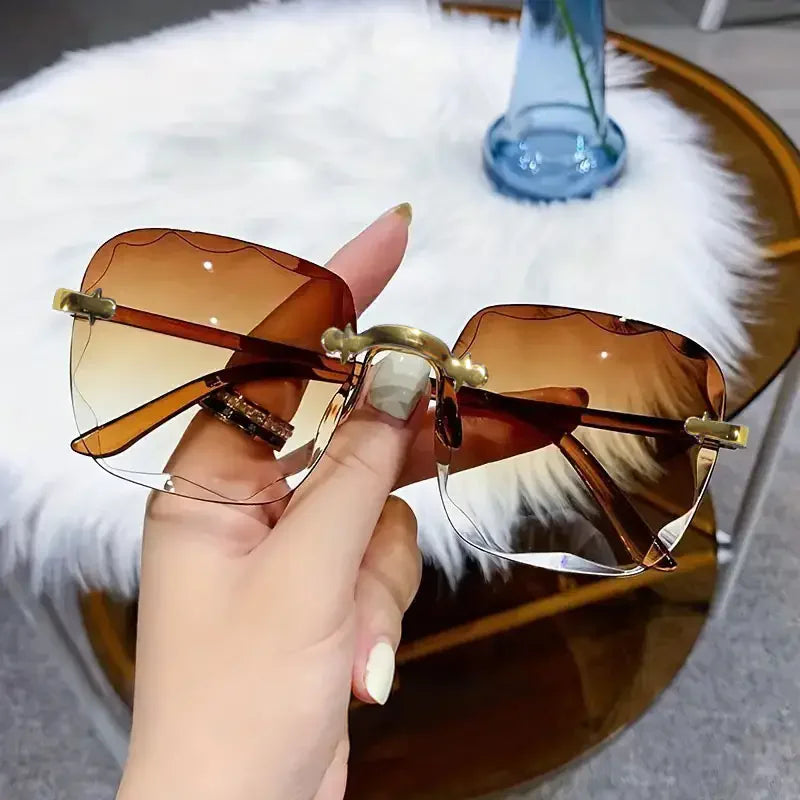 Square Rimless Sunglasses Set — 3 Pairs, UV400