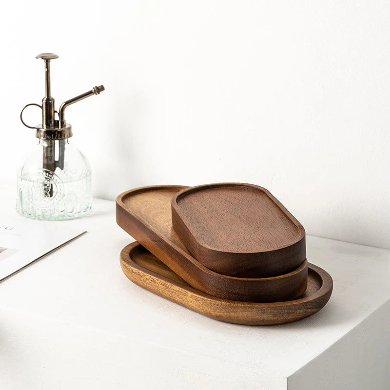 Minimalist Wood Tray — Solid Wood, Desk & Vanity Organizer