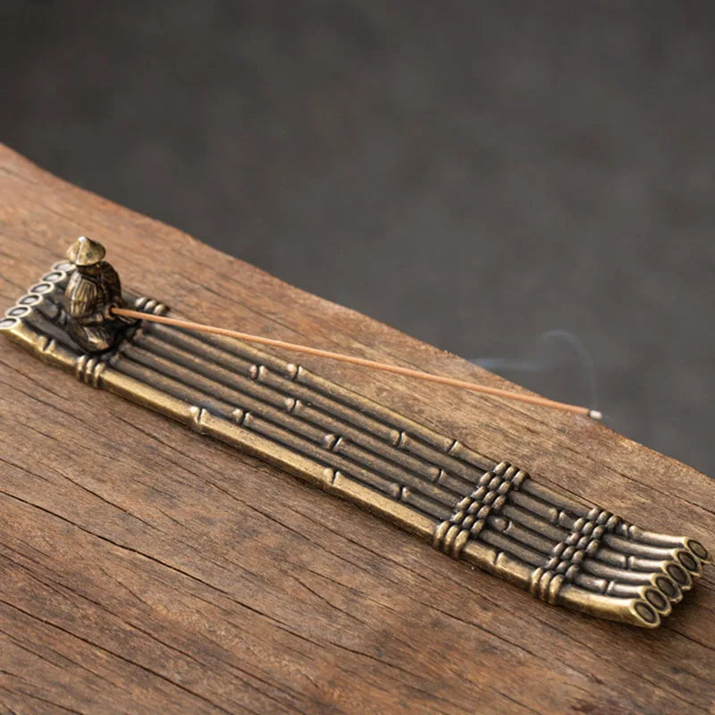 Japanese Incense Holder — Fisherman Boat, Alloy Stick Burner