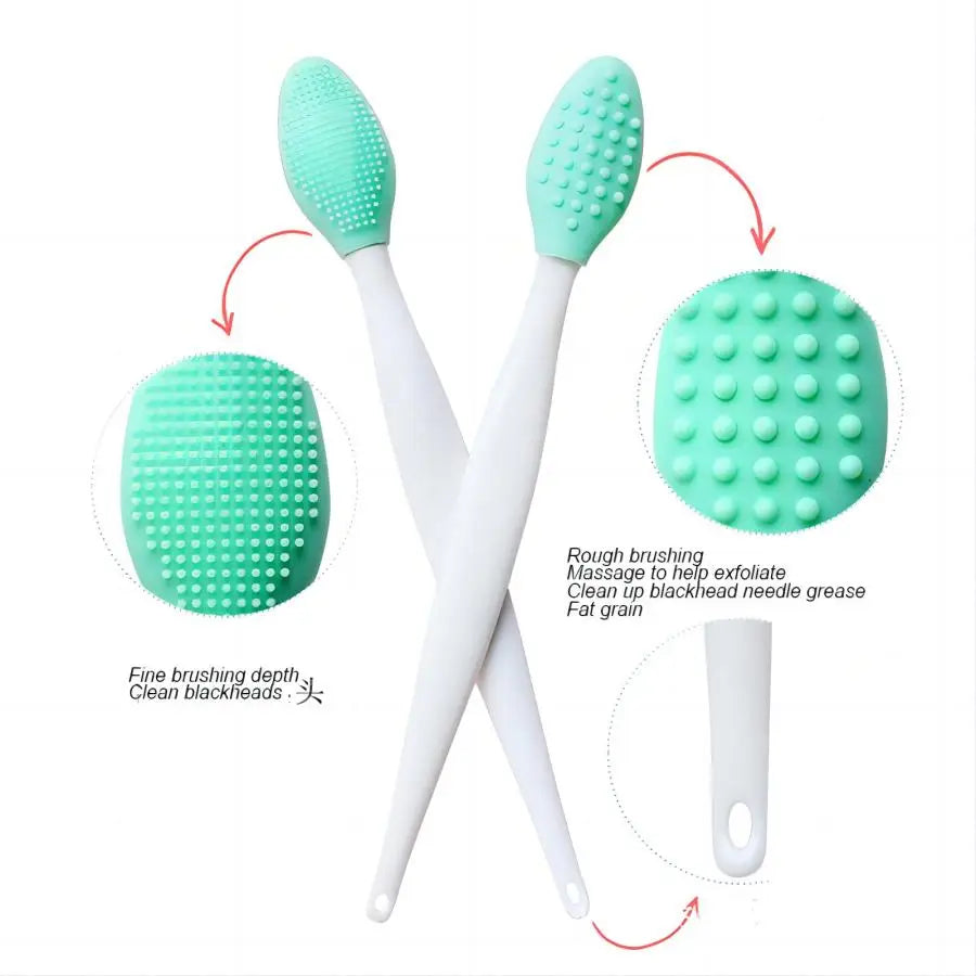 Silicone Face Cleansing Brush — Soft Bristle, Replacement Head Included