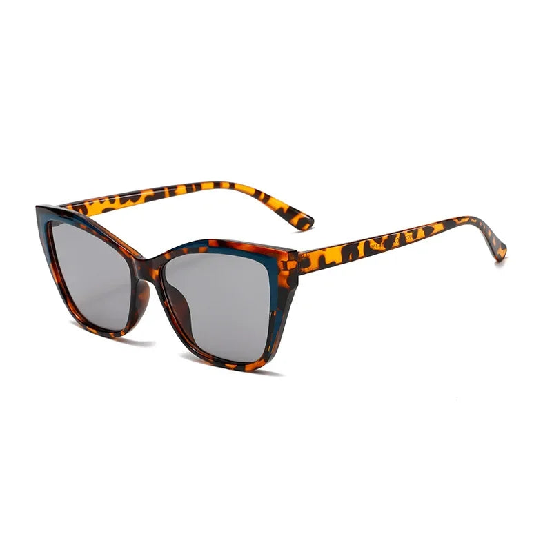 Cat Eye Color Block Sunglasses — Two-Tone Acetate Frame