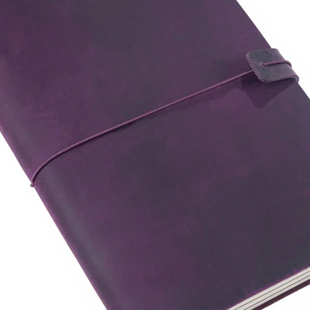 Genuine Leather Travel Journal — Vintage Cowhide, Refillable Cover