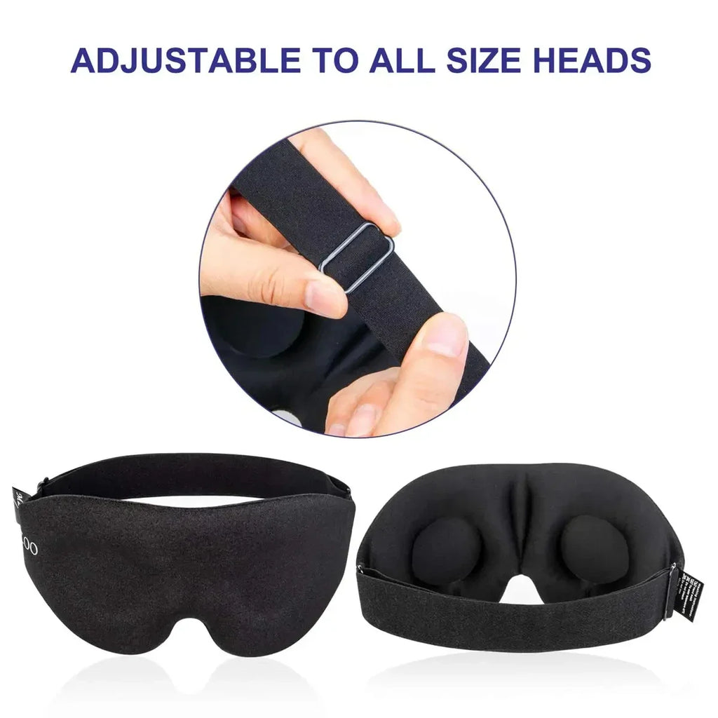 3D Contoured Eye Mask — Blackout Sleep Mask, No Eye Pressure
