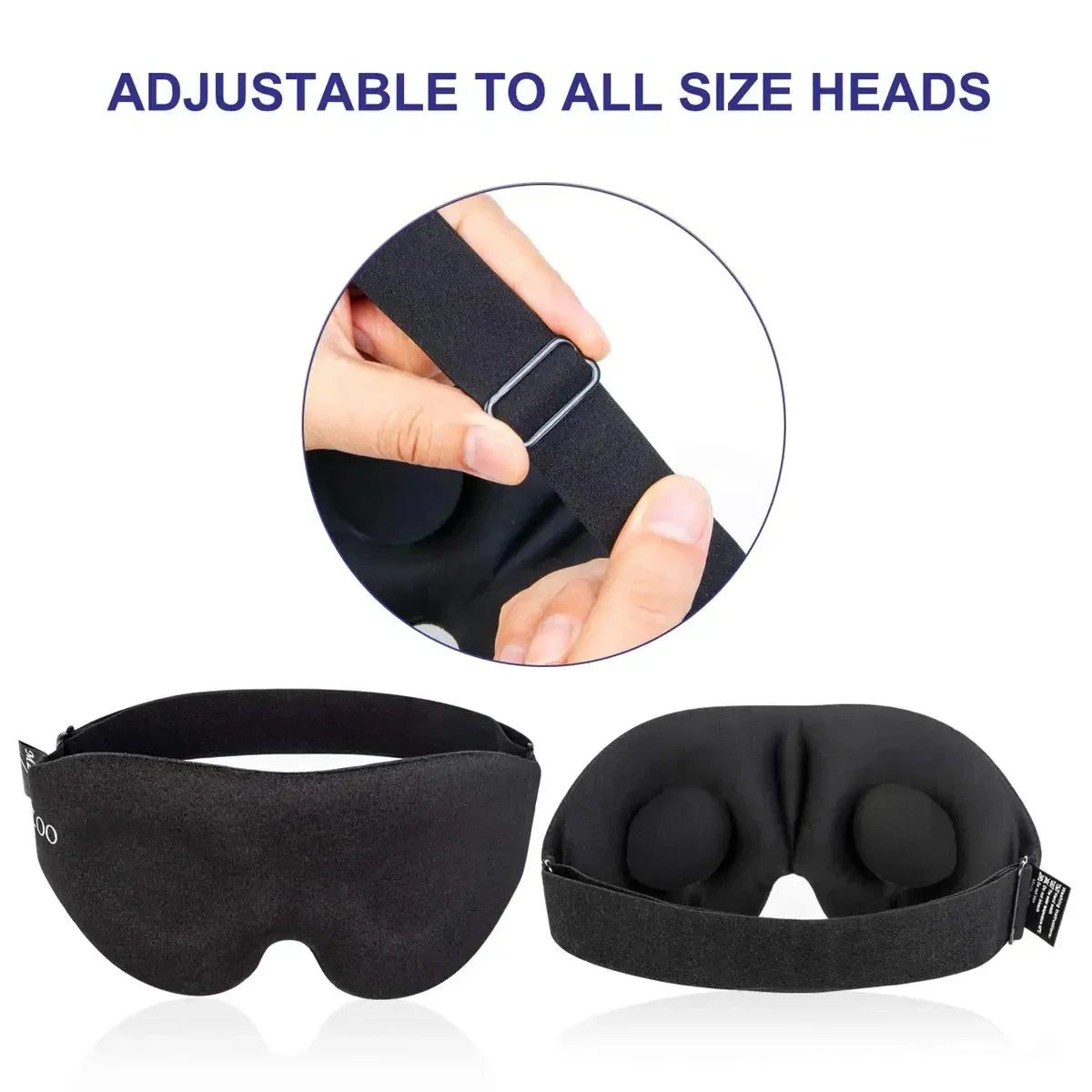3D Contoured Eye Mask — Blackout Sleep Mask, No Eye Pressure