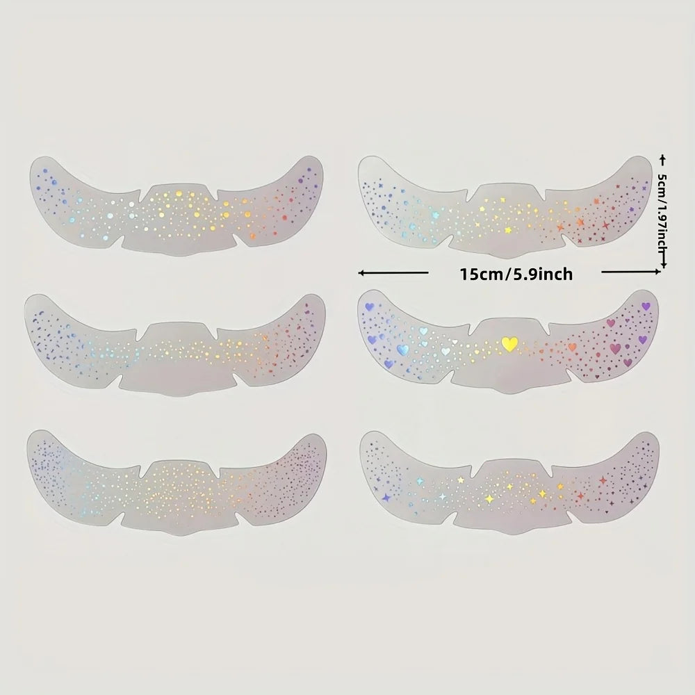 Glitter Freckle Stickers — Holographic Face Gems, 6 Sheets