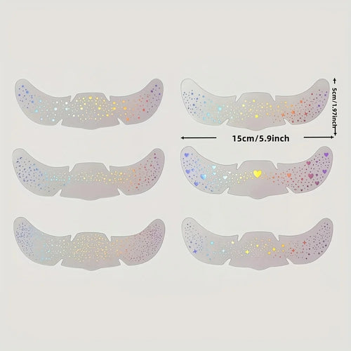 Glitter Freckle Stickers — Holographic Face Gems, 6 Sheets