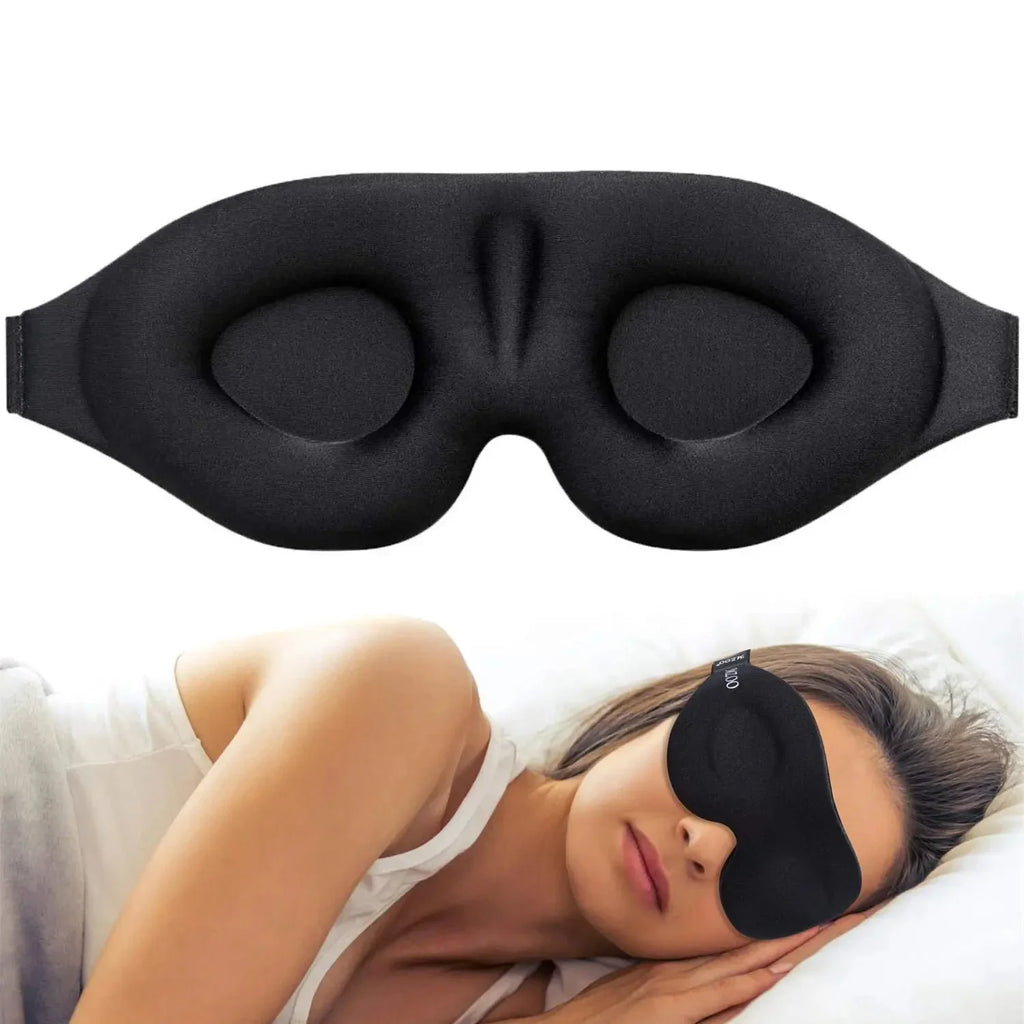 3D Contoured Eye Mask — Blackout Sleep Mask, No Eye Pressure