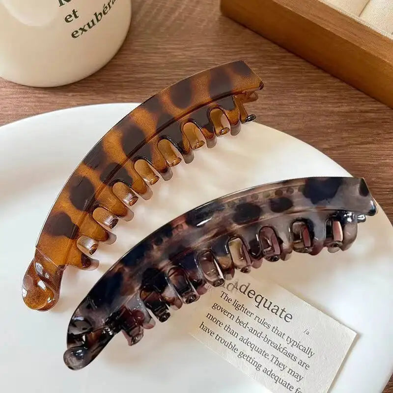 Tortoiseshell Banana Hair Clip — Fish-Shaped Twist Barrette