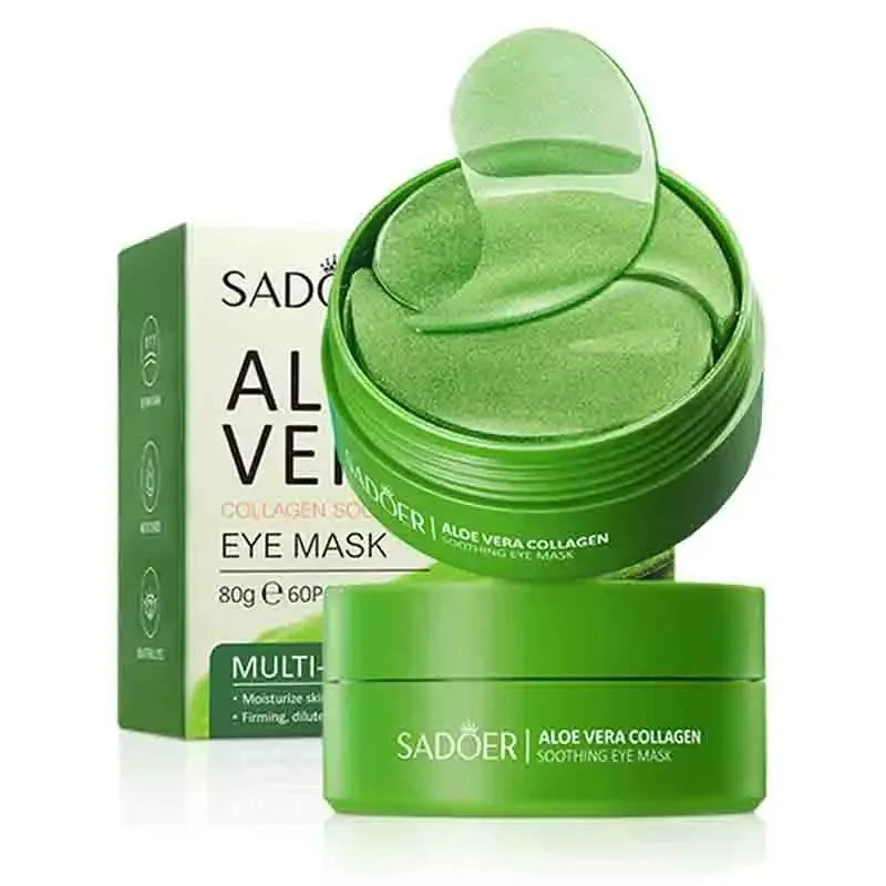 Aloe Vera Collagen Eye Patches — 60pcs Hydrogel, Dark Circles & Puffiness