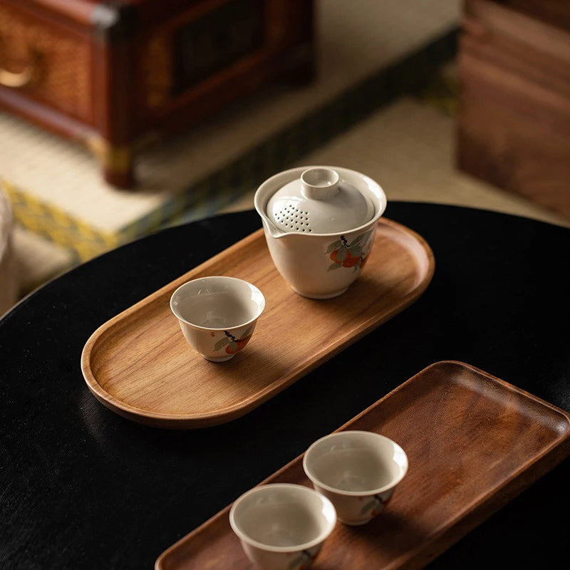 Minimalist Wood Tray — Solid Wood, Desk & Vanity Organizer
